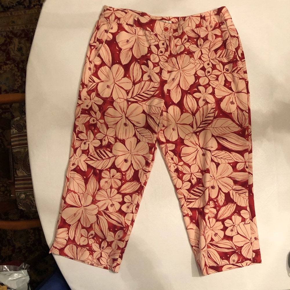 Tommy Bahama Silk Palm Cropped Capri Pants 16